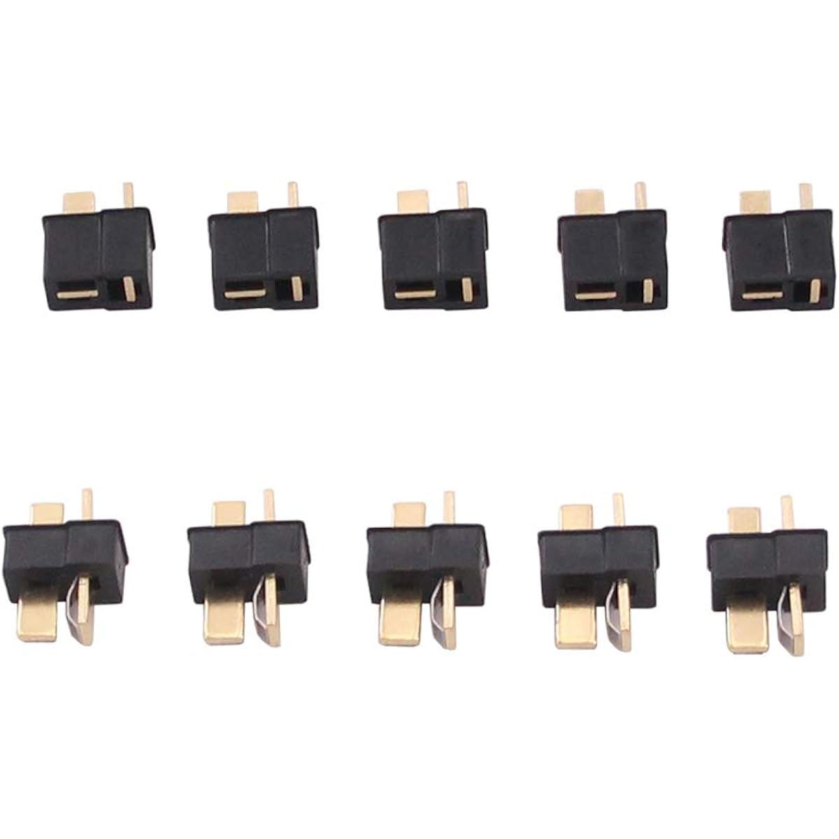 OliYin 10 Pairs Mini Black T-Plug Deans Style Male Female Connector Plug for LiPo Battery (Pack of 10)