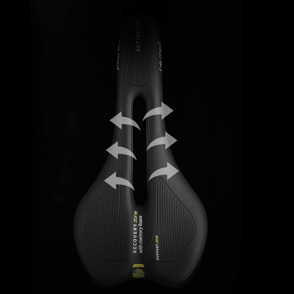 SELLEROYAL Saddle Bicycle Cushion Doesn't Hurt Your Butt Ultra Thick Memory Foam Shock Absorption Perforated Waterproof PU Road Bike Mama's Chari (45° Athletic)