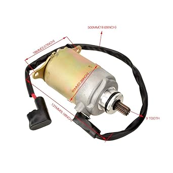 HIAORS 9 Teeth Starter Motor GY6 Carter Talon Yerf Dog 150cc Go Kart 125cc Taotao SUNL Baja Ice Bear Tank Roketa 152QMI 157QMJ Engine Joan Way Scooter ATV Moped Quad 4 Wheel Vehicle
