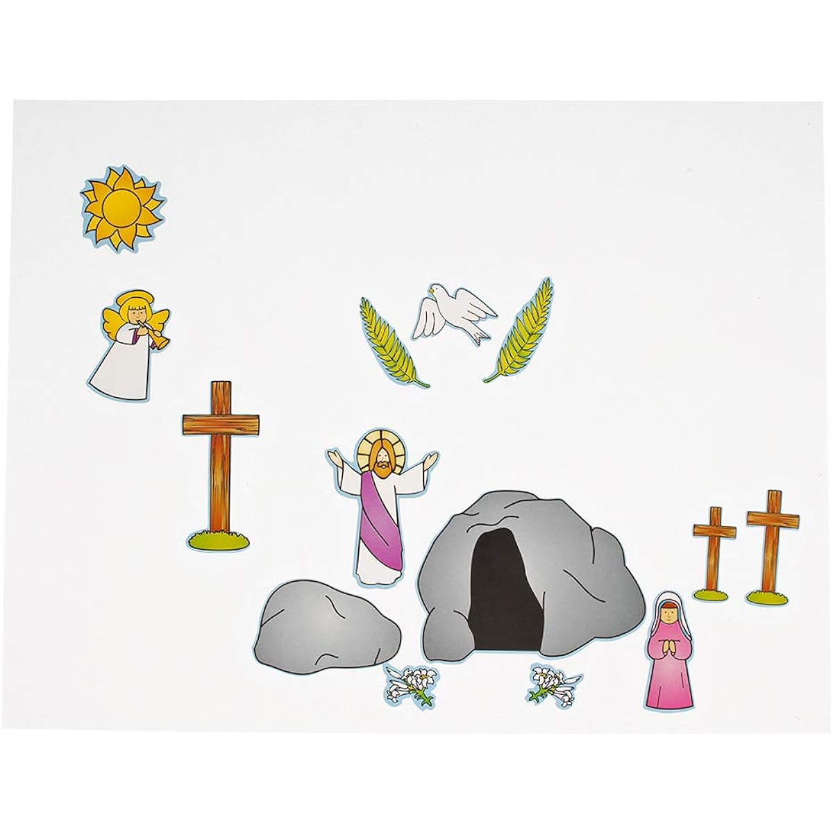 Craft County DIY Easter He Lives Sticker Sheet and Scenes Spring Classroom Activity STCKRSCENE-HELIVES-~CRAFT_SS