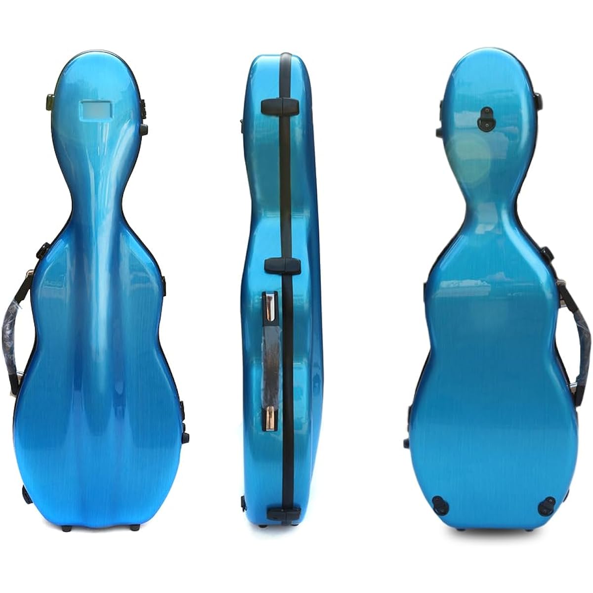 WUQIMUSC Violin Case 4/4 Full Size Composite Carbon Fiber Hard Case Strong Handle Back Strap Soft Pad (Blue)