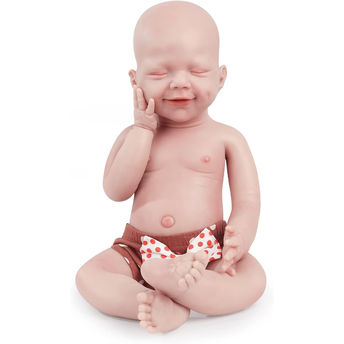 Windsleeping Full Silicone Doll 18.5 Inch Realistic Newborn Baby Doll with Weighted Body for Sleeping Boy Looks Realistic