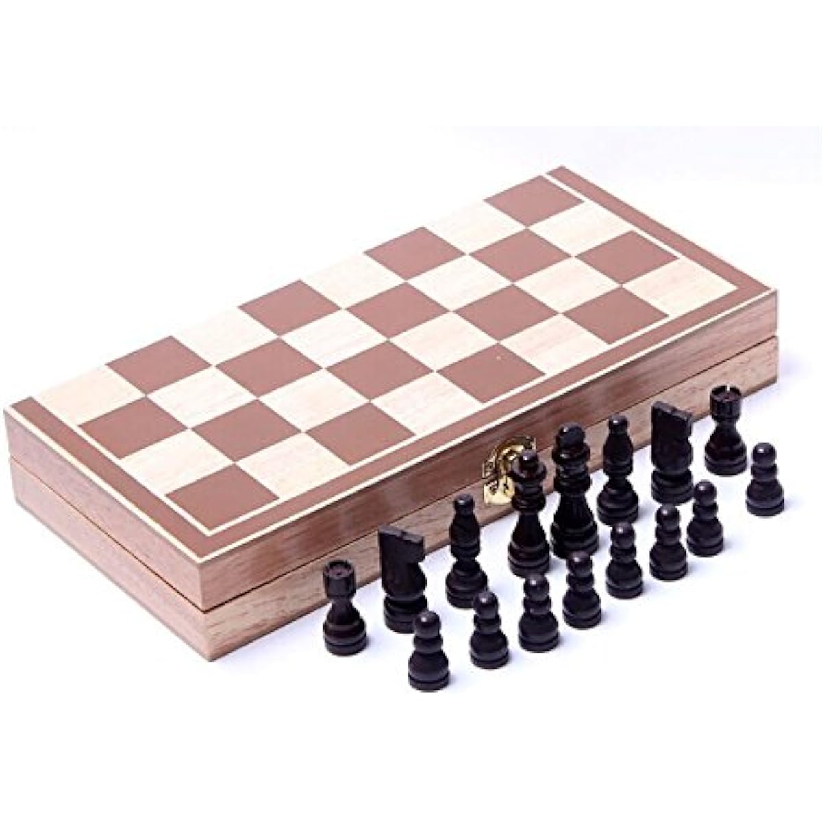 Folding Board Game Set Portable Travel Wooden Chess Set Foldable Wooden Chess Set Board for Adults and Kids Handmade Portable Chess Board Game