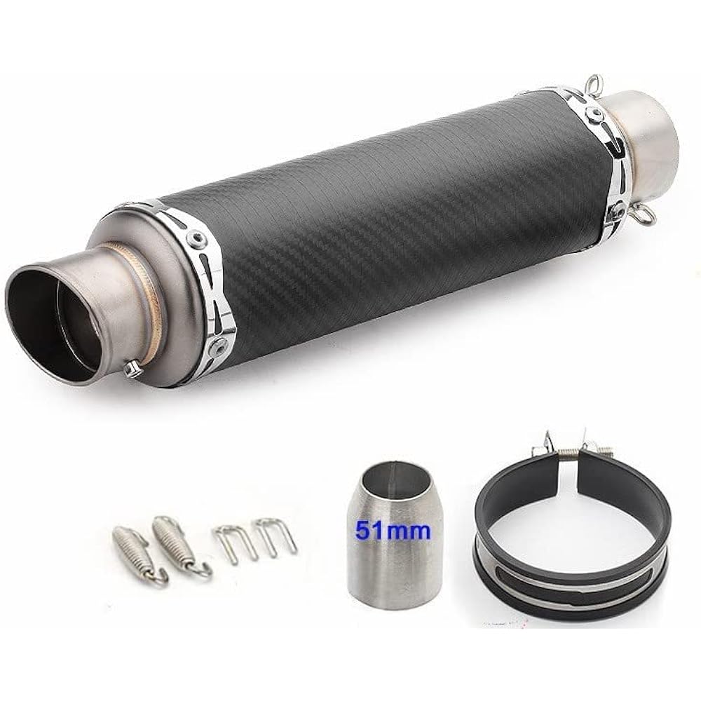 Yowhyana Slip-on Muffler Bike Muffler Bike Silencer Inlet 50.8mm Universal Length 350mm Motorcycle Exhaust Pipe Exhaust Pipe Black Carbon