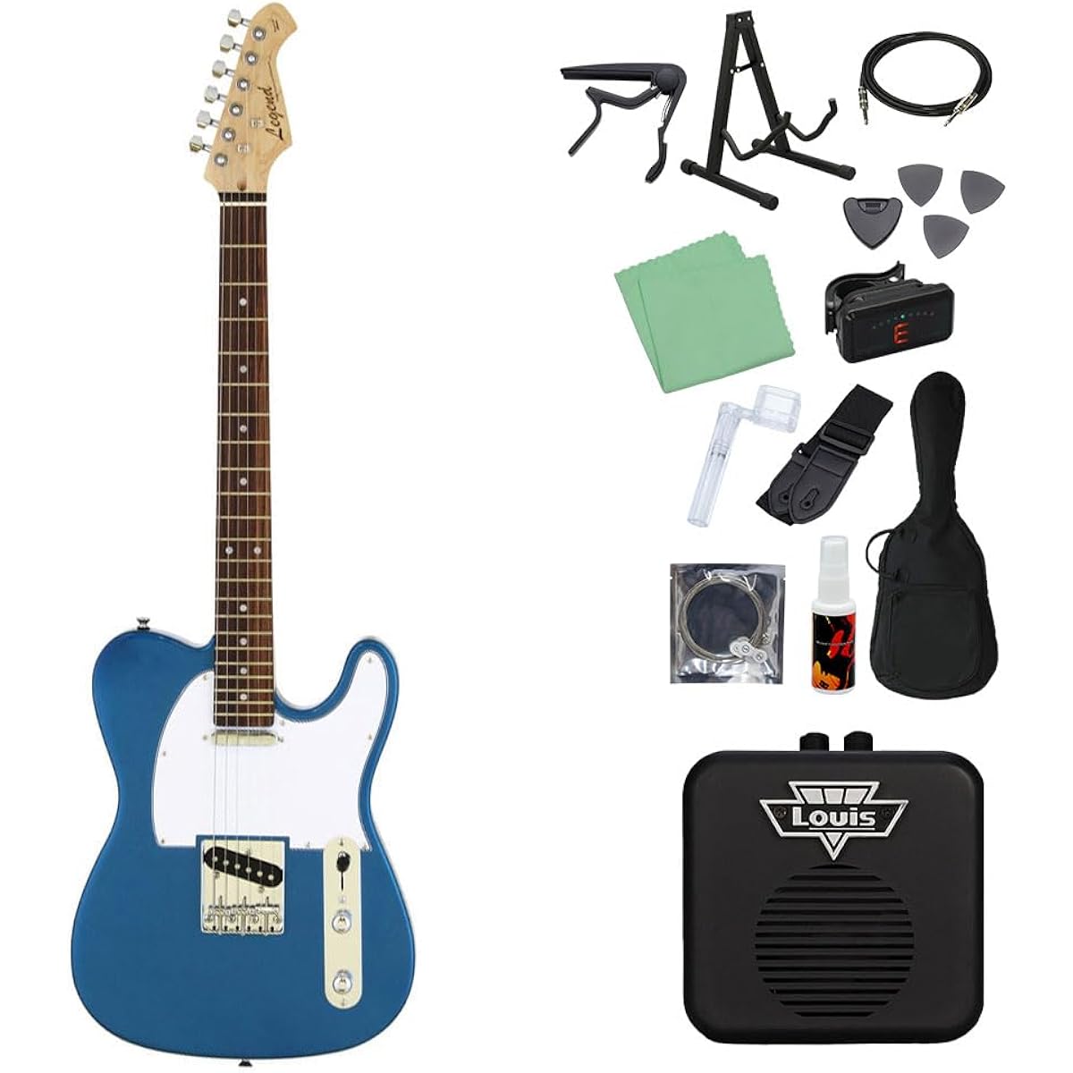 LEGEND LTE-Z Electric Guitar Beginner 14-piece Set [With Mini Amplifier] MBL Telecaster Type Legend