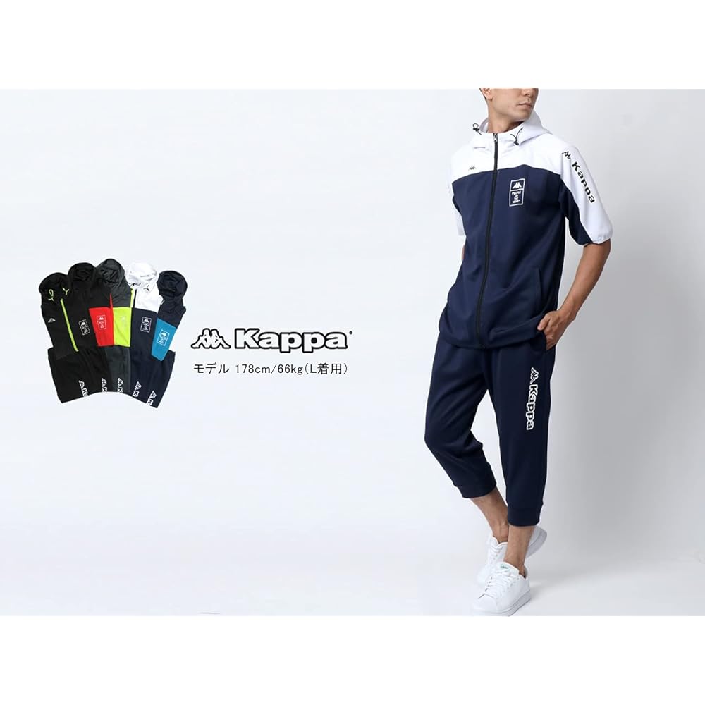 [Kappa] Men's Jersey Top and Bottom Set Running Wear Switchable Short Sleeves Half Pants M-6L Setup Room Wear