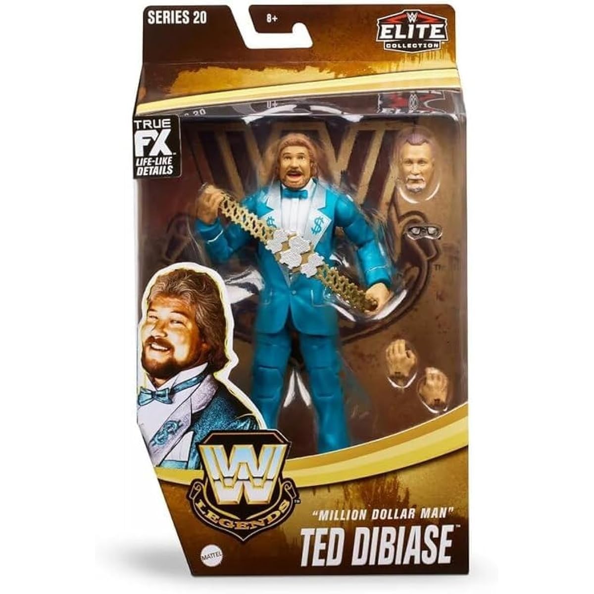 WWE Elite Collection Million Dollar Man Ted DiBiase Wrestling Action Figure Legend Mattel Series 20