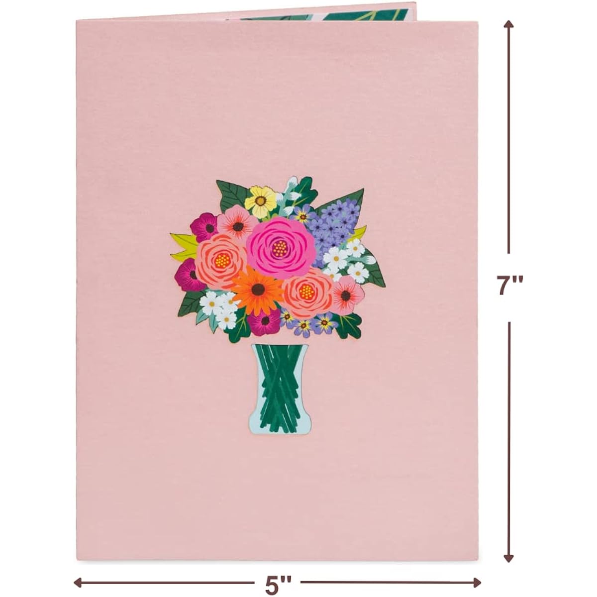 Paper Love 3D Flower Arrangement Pop Up Card, Great Gift for Birthday, Wedding, Anniversary, Thank You, Pampering, Any Occasion or Just Because - 5" x 7" Cover - Envelope and Note Tag Included