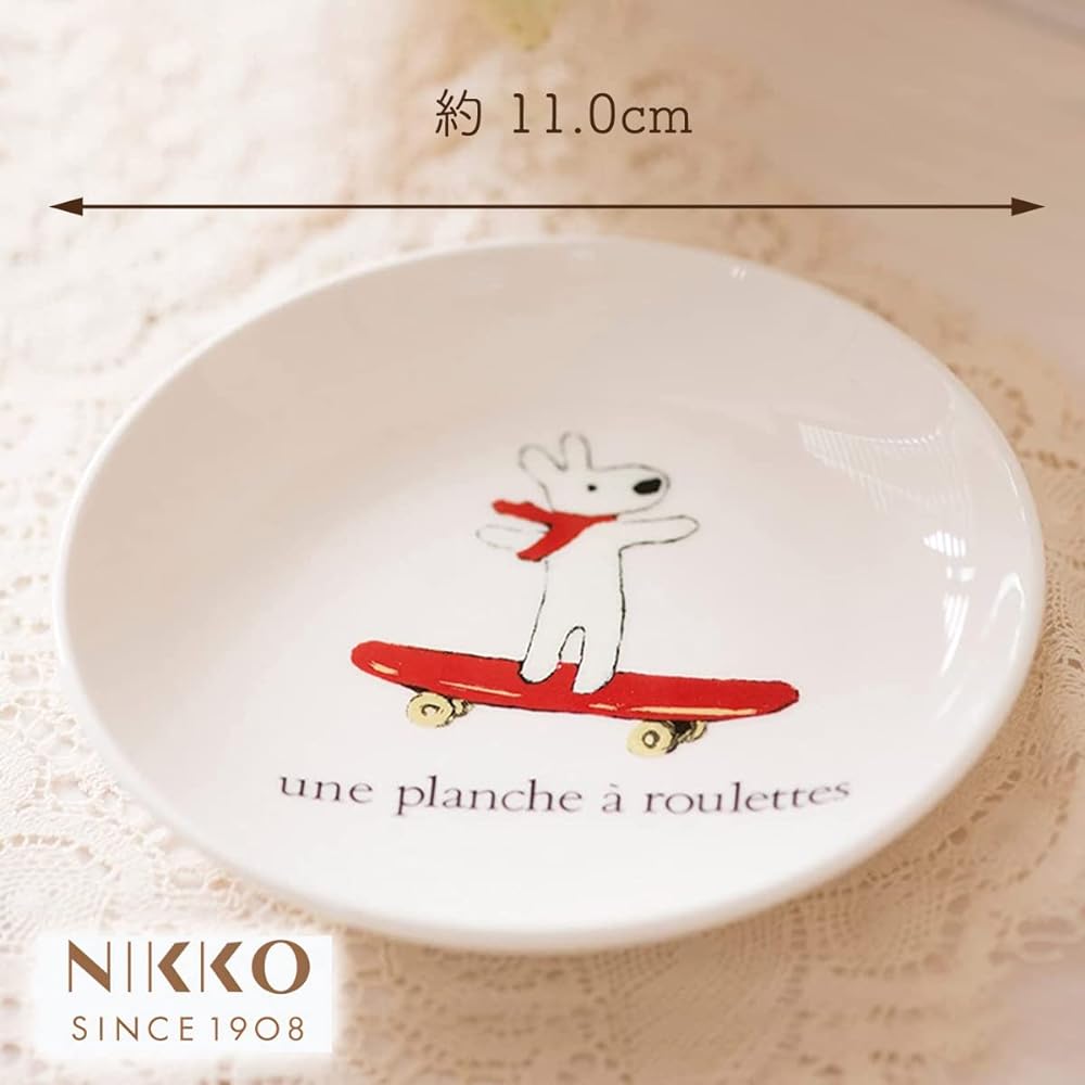 Lisa and Gaspard Small Plates, Set of 5, Unbreakable Plates, Hard Ceramic, Gifts, Petit Plate with Changed Picture, Diameter 11cm, Made in Japan (Nikko Co., Ltd.)