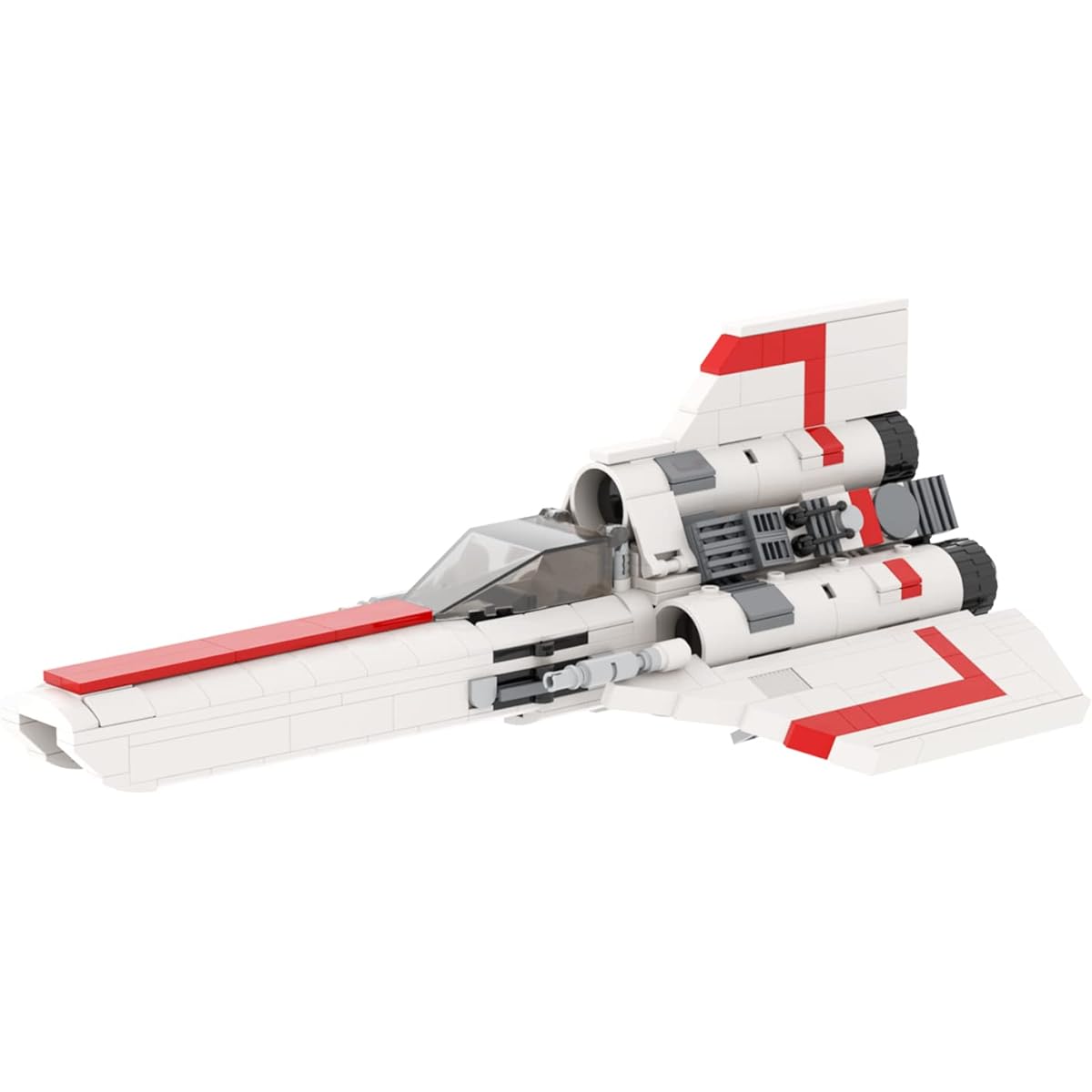 MOOXI-MOC Space Wars Colonial Viper MK1 Building Set, Space Battleship Toy Collection Model Kit(596 Pieces)