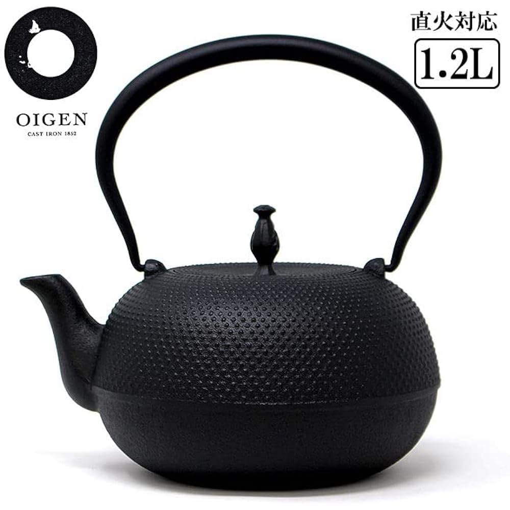 [Made in Japan] OIGEN Nanbu Iron Kettle Nanbu Ironware Mizuki Arale 1.2L Made in Japan Open Fire z Honjien /Ra/