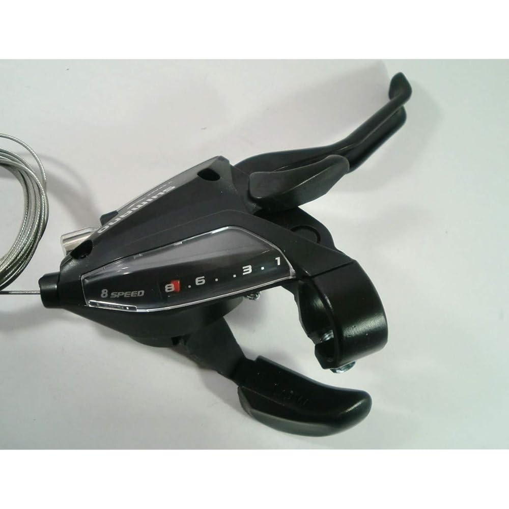 Shimano ST-EF500L4/8R4 Brake/Shift Lever 3x8speed 4 Finger 961 (V, Disc, Caliper, Cantilever Brake Shared) Black Left and Right Set
