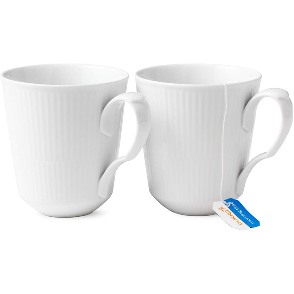 [Regular Imported Product] ROYAL COPENHAGEN White Fluted Pair Mug L Wedding Gift 1016918