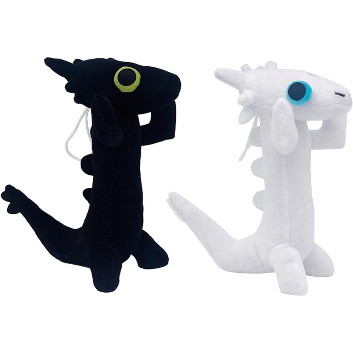 TQJOUJOU Dancing Toothless Splash 10" Black and White Toothless Plush Adorable Anime Stuffed Animal Toy Pillow for Kids and Fans Easter Birthday Gift