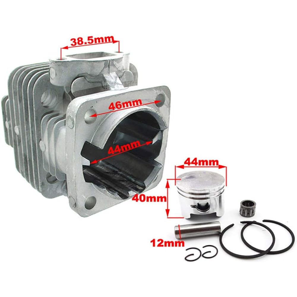 TC-Motor 44mm Ported Performance Racing Block Bore Cylinder 2 Stroke 47cc 49cc Engine Mini Moto Dirt Pocket Bike ATV Quad