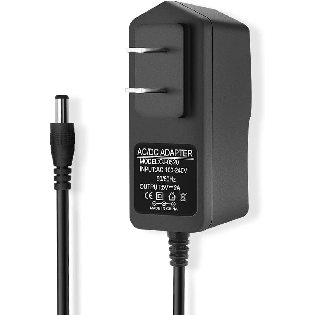 DC Power Supply 5V 2A 2000mA 10W AC Adapter 100-240V AC to DC 5 Volt 2 Amp Power Adapter 5.5mm X 2.5mm with US Plug for LED Strip Light VoIP Android TV Box etc.