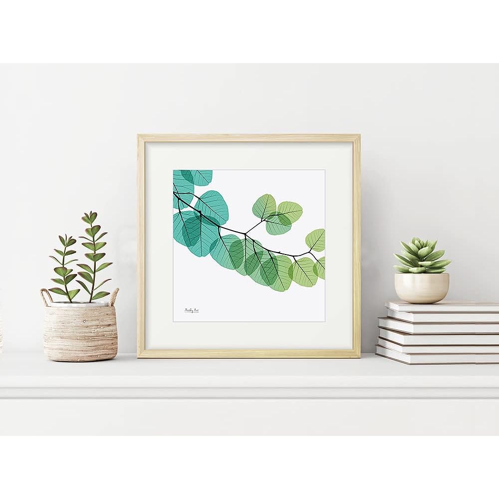 Painting "Gradation of Leaves" Interior Painting Flower Art Panel Framed (Height 32cm x Width 32cm)
