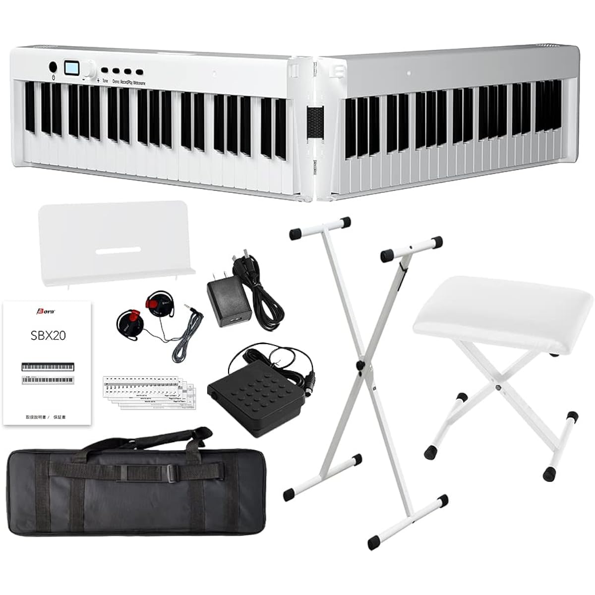 BORA Folding Electronic Piano 88 Keyboard Keyboard X Stand/X Chair Set Rechargeable Portable Light Thin Shimamura Gakki Original
