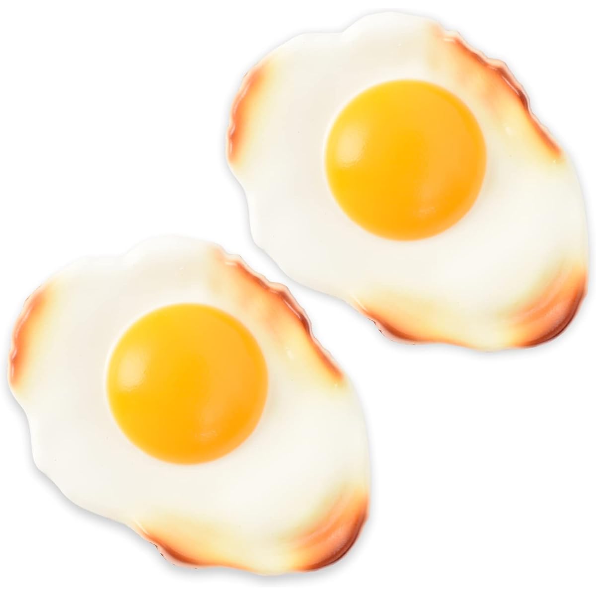 Hagao Fake Fried Egg Toy Artificial Food Play Food Model Pretend Play Kitchen Decoration 2pcs