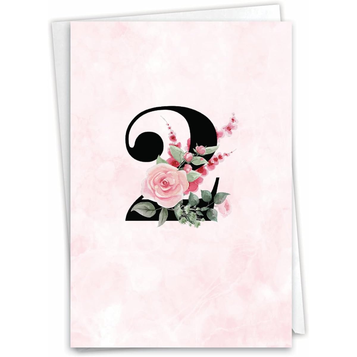 NobleWorks 2nd Anniversary Greeting Card with 5 x 7 Inch Envelope (1 Card) Floral Couple 2 C10497MAG