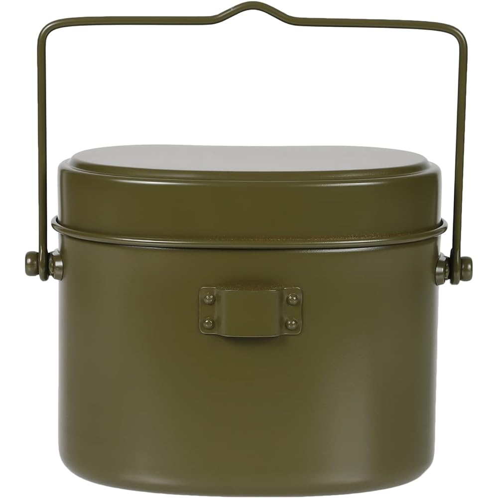 Ooi Metal Swiss Style Rice Cooker with Handle, 4 Cups, Olive Green [Outdoor, Emergency Use, Made in Japan]