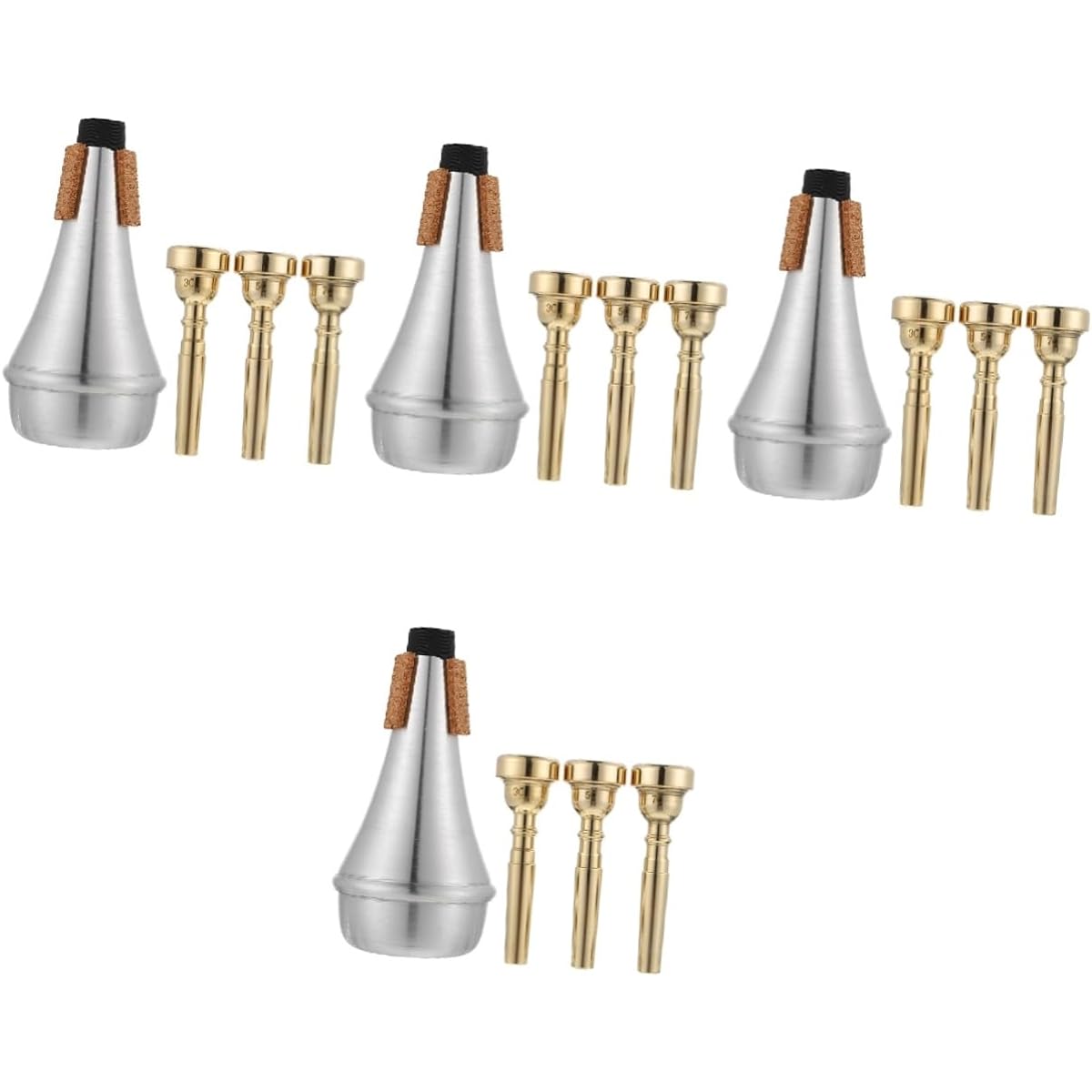 VICASKY 4 Pieces Trumpet Mute Trumpet Mouthpiece Trumpet Accessories Trumpet Bucket Mute Trumpet Silencer Turntable Alignment Tool
