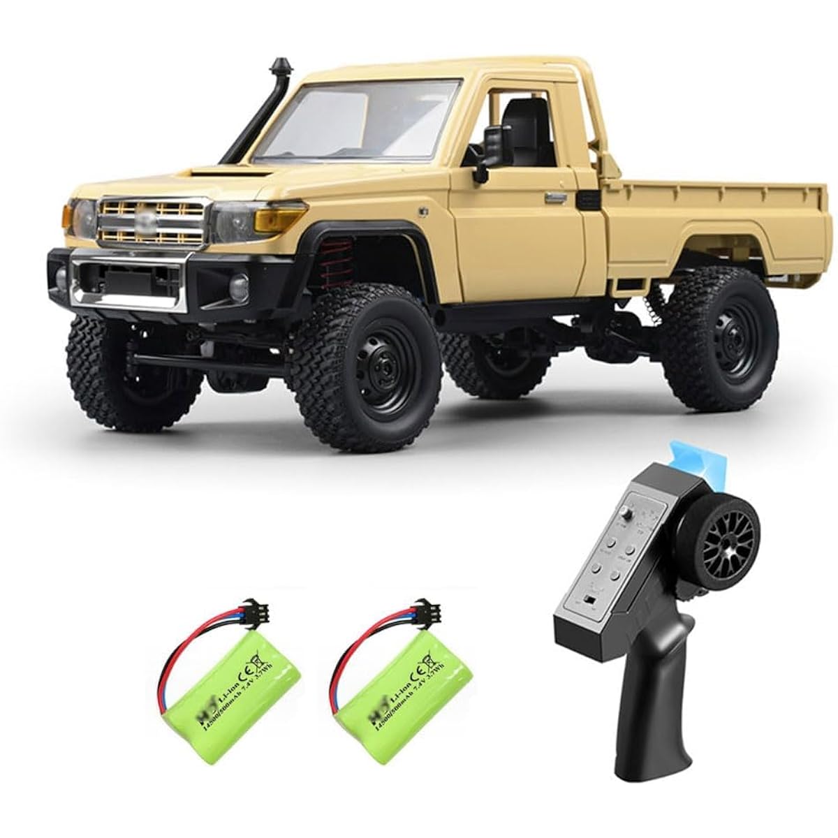 WANZRXX 1/12 RC Truck LC79 Pickup Truck 2.4G Full Proportional Rock Crawler for Adults 4WD Electric Remote Control Car Off-Road Climbing Vehicle RTR LED Searchlight Hobby Grade RC Drift Car (Beige)