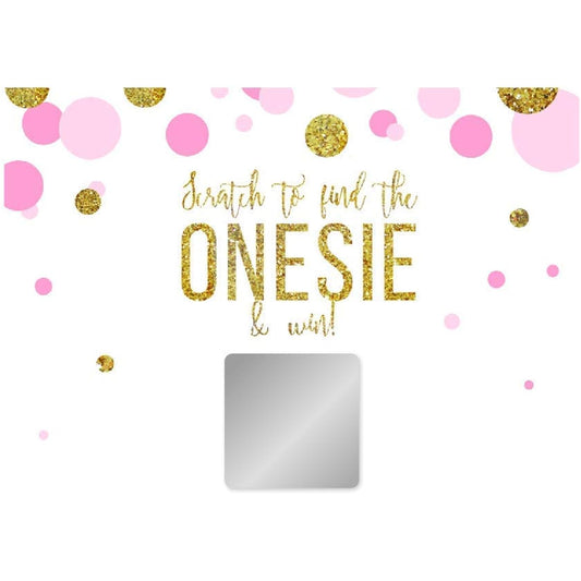Andaz Press Blush Pink Gold Glitter Girl Baby Shower Party Collection Games Activities Decorations Scratch Off Winner Game Cards - Pack of 30