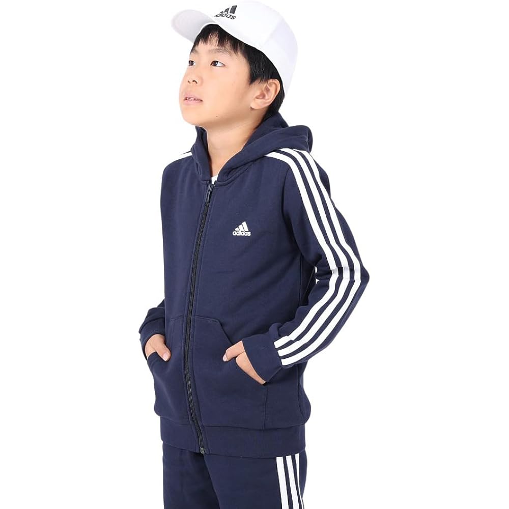 [Adidas] Sweatshirt Hoodie Kids Essentials 3 Stripes Fleece Full Zip Hoodie ECO43