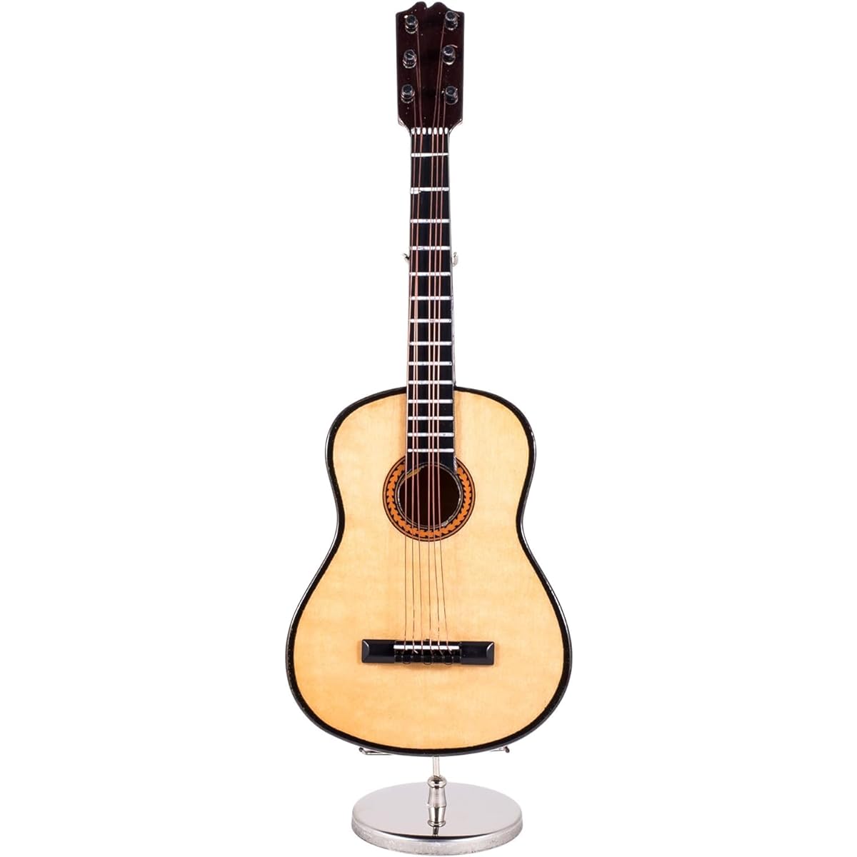 23cm Wooden Classic Steel String Guitar Music Box and Black Case - Plays Hey Jude