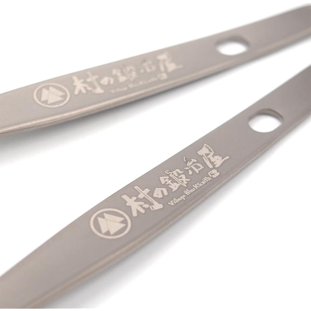 [Made in Tsubame-Sanjo] Village blacksmith pure titanium camping cutlery set (spoon/fork) with case MK-6029 Titanium spoon/fork set made in Tsubame-Sanjo!