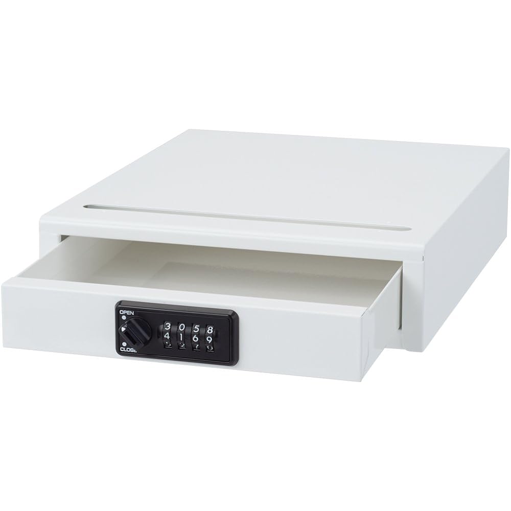 Nakabayashi Security Desktop Case Combination Lock A4 Vertical Type White 92656