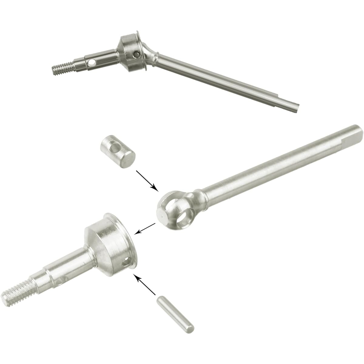 HOBOHY 1/18 Stainless Steel Extension Thread Dog Bone CVD Front Rear Axle Shaft TRX4M 1:18 RC Crawler Replacement Upgrade Parts