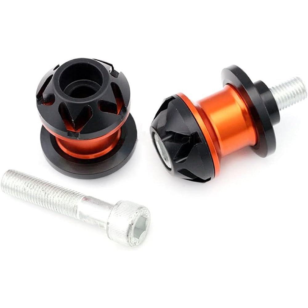Motorcycle Swing Arm Spool Slider Swing Arm Spool Slider for KAWASAKI ZX6R ZX9R ZX10R ZX12R ZX14R NINJA 250/R/RR 300 400 650/R Motorcycle Stand Screw 10mm (Color: Orange)