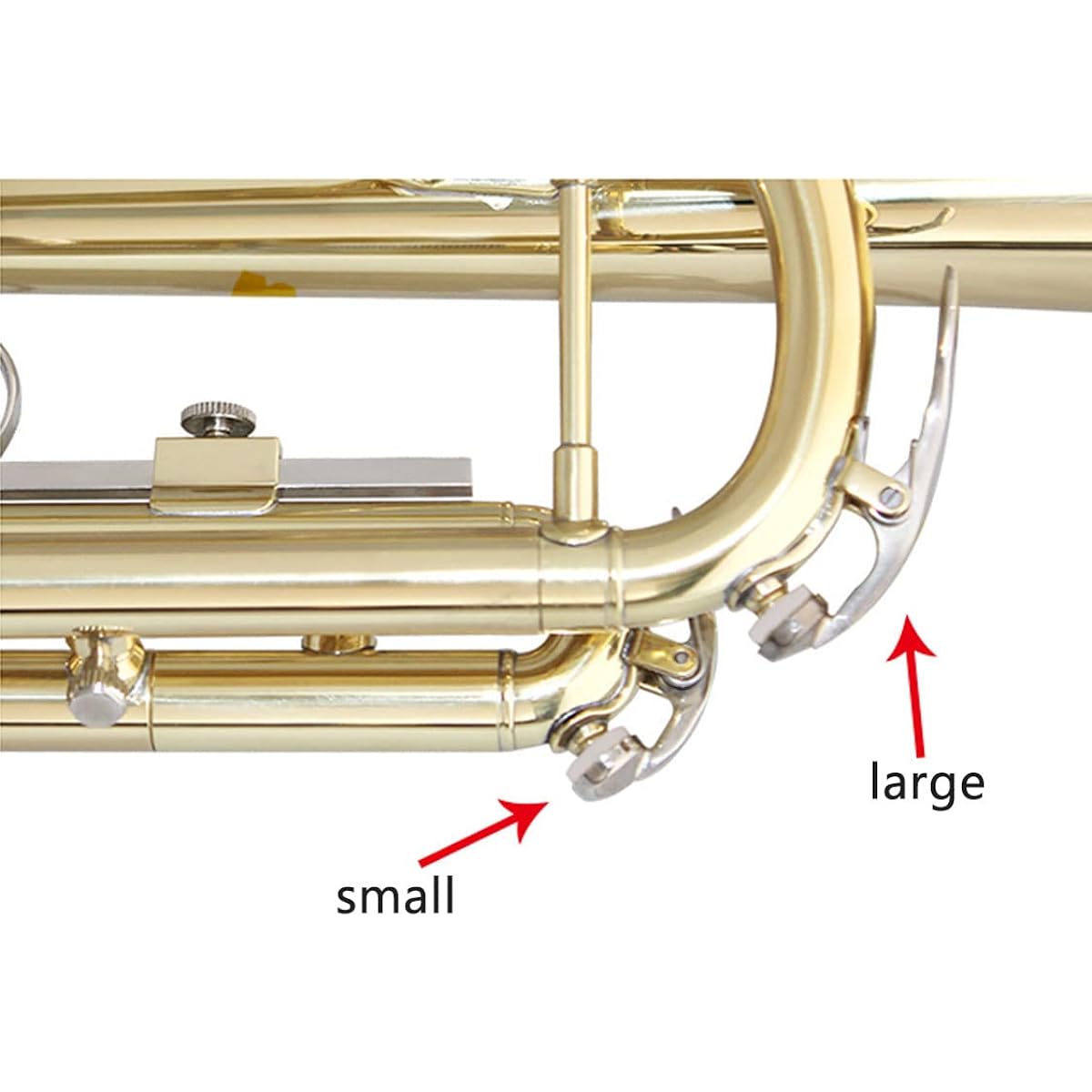 TUOREN Trumpet Valve Repair Kit with Finger Button, Connecting Rod, Valve Cap, Piston Guide, Spring Felt Washer, Water Key Spit Valve Assembly, Set of 39, Gold