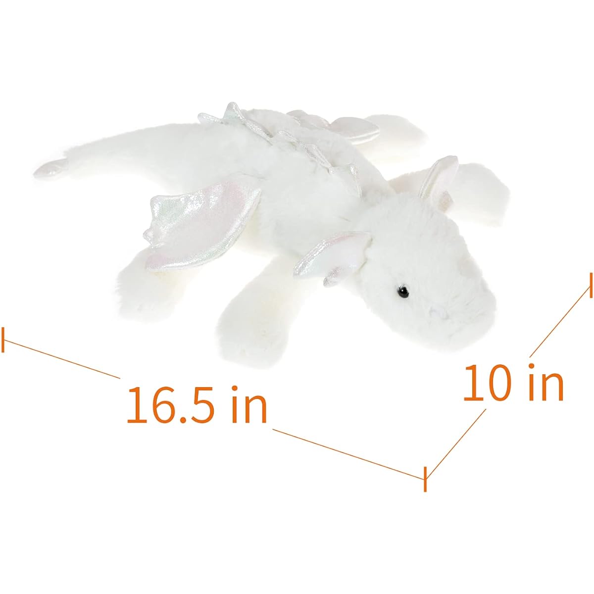 Apricot Lamb Toys Stuffed Animal White Lying Dragon Dinosaur Plush Soft Cuddly Great for Kids (White Dragon, 15 inch)