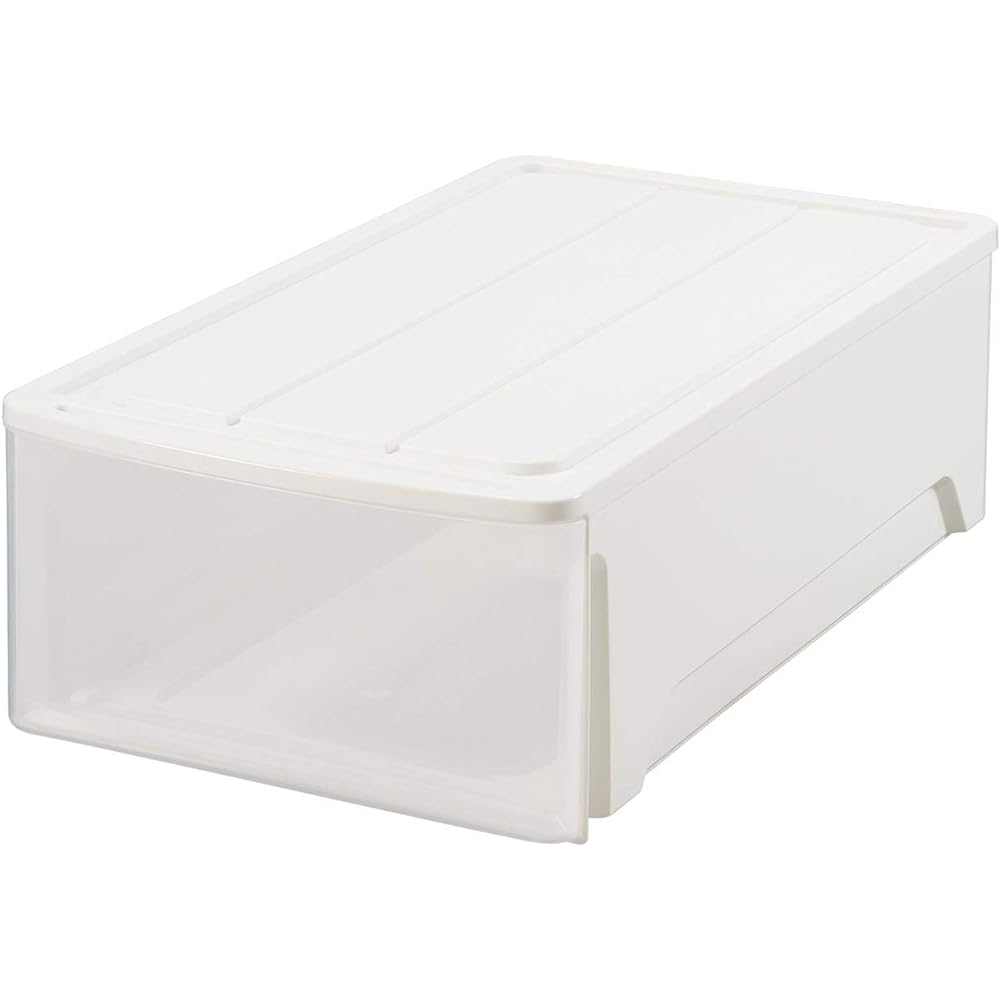 Sanka Clothes Case for Closet 23 White/Grained Color [Set of 2] (Width 39 x Depth 74 x Height 22.5 cm) Gloves ABGB0-23WH-2P Made in Japan