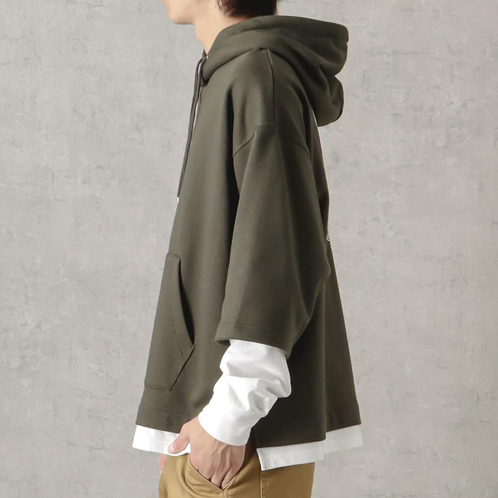 [Kangol] Parka Long Sleeve T-Shirt M L XL Available in 4 Colors Faux Layered Side Slit Back Print Logo Brand Popular Tops Men's