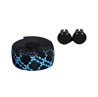 GZXB 2 Rolls Silica Gel Bike Handle Grip with Bar Tape Wrap Bar Plug for Road Mountain Bike Cycling (Black Red)