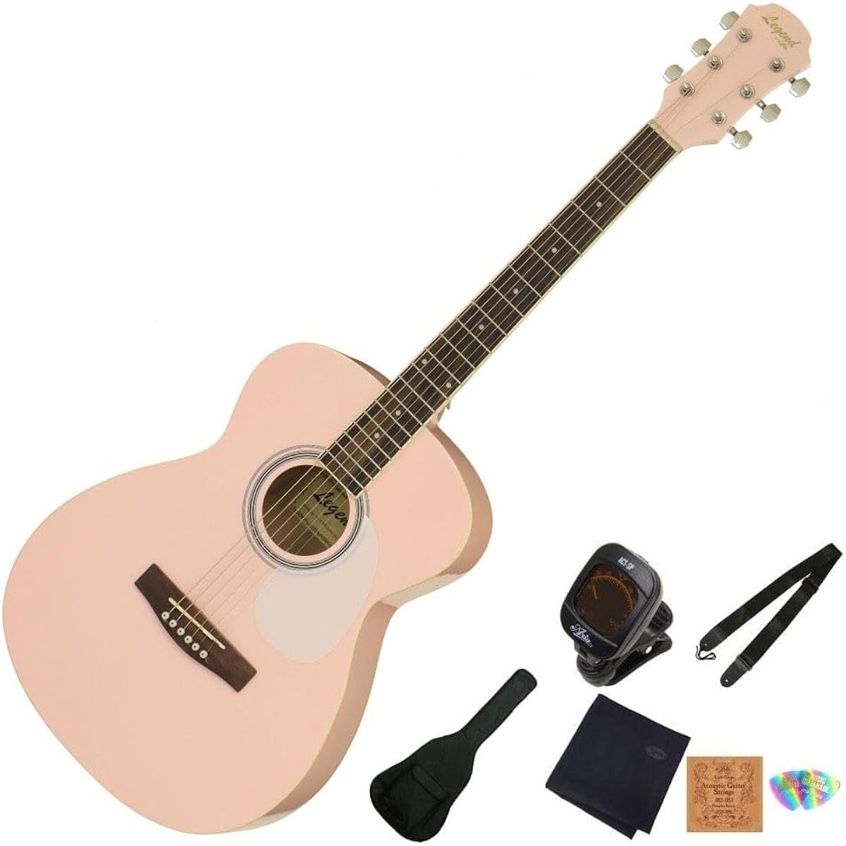 Legend by Aria FG-15 KWPK Acoustic Guitar Beginner Set Aria Cute Pink
