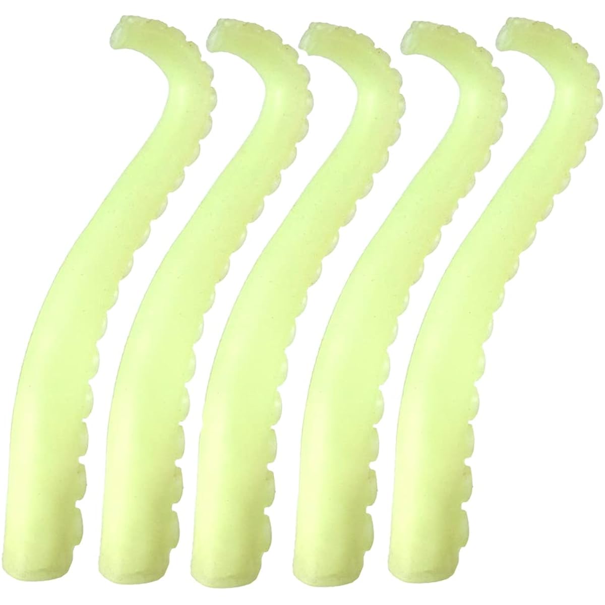 Silicone finger tentacle puppet glow in the dark (yellow, 10)