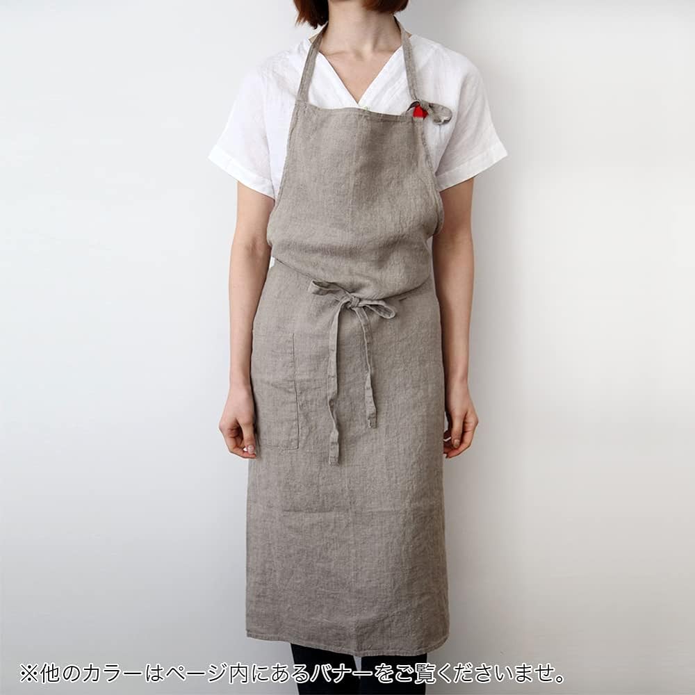 [Lino e Lina] Lino Elina Apron Full Apron Manon A611 Flux Women's Men's Kitchen Plain Linen Hemp Simple Long Length Gift Present