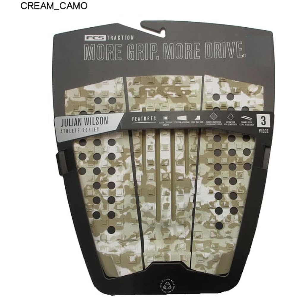 2022 FCS Surfing Deck Pad JULIAN WILSON 3-Piece Surf Traction (MIDNIGHT_CAMO)