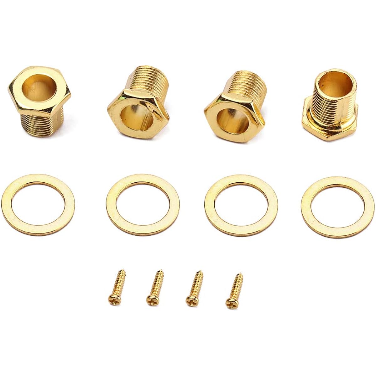 Hsyok Closed Bass Guitar Tuning Pegs Key 2R2L Machine Head Tuners for Precision Bass and Jazz Bass Accessories (Gold)