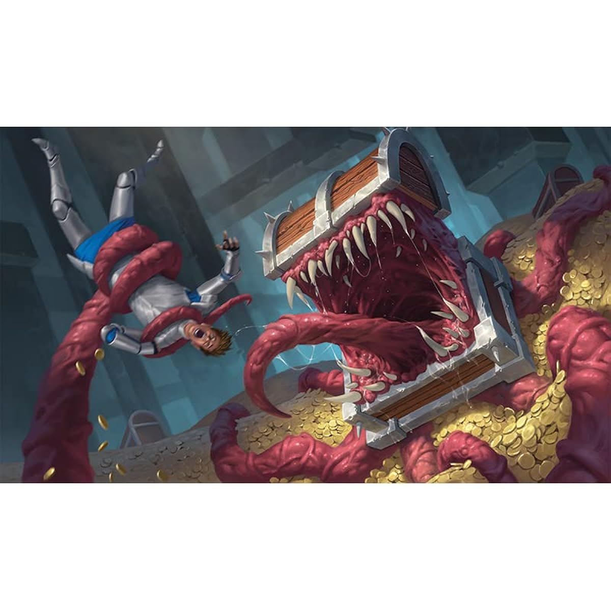 Treasure Chest Mimic - TCG Playmat and Mouse Pad - 24 x 14 inches
