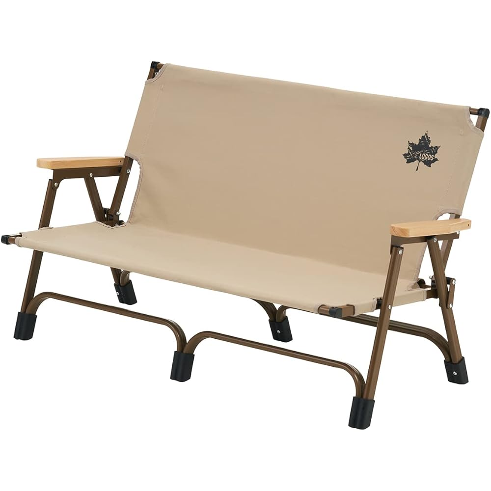 LOGOS Tradcanvas Portable Assem Chair for2 73173165 Beige (approx.) Width 110.5 x Depth 55.5 x Height 61.5 cm (sitting height 28 cm)