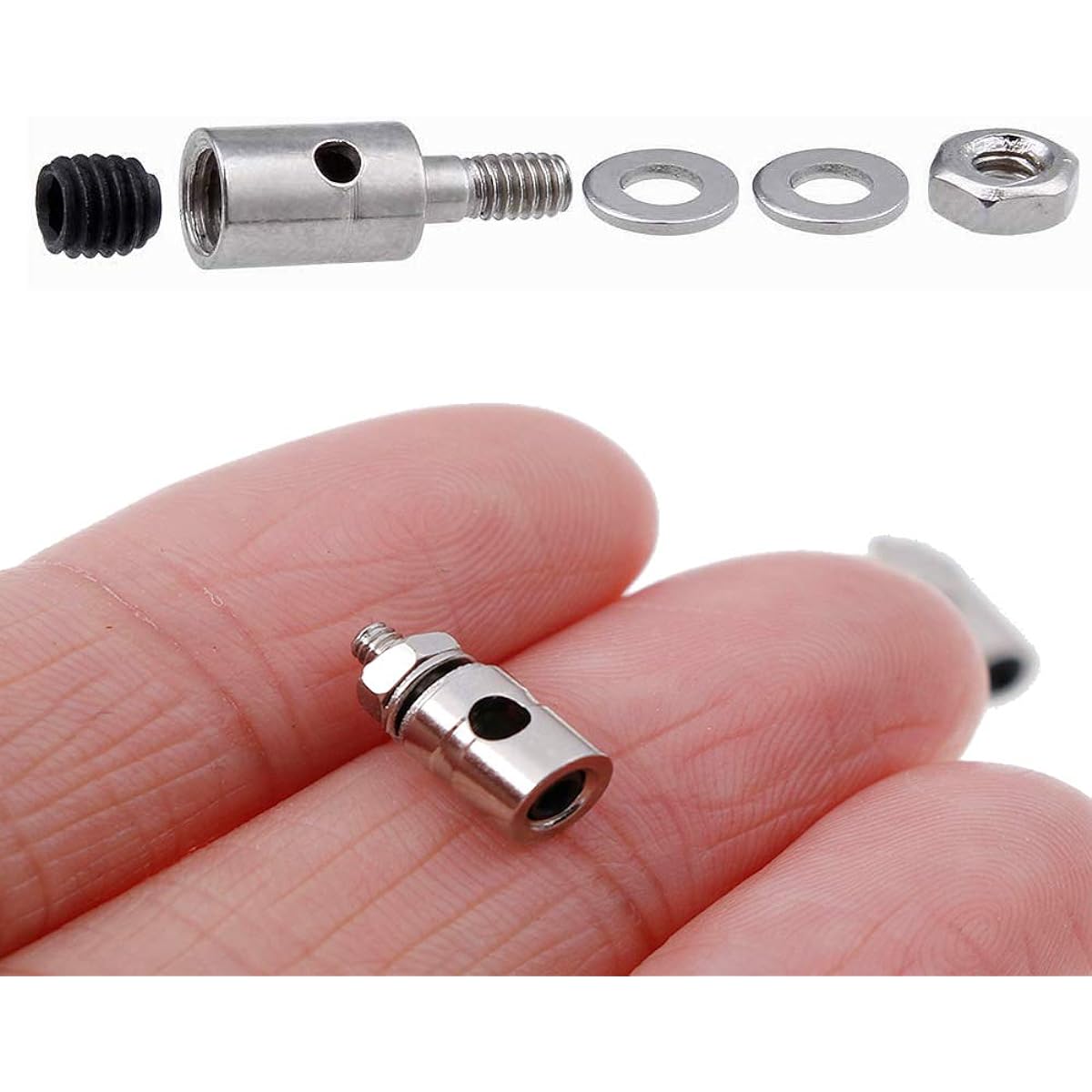 20pcs Diameter 1.3mm Adjustable RC Airplane Push Rod Connector Linkage Stoppers, Model Aircraft DIY Replacement Parts.
