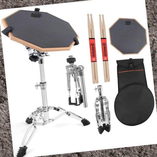 Drum practice pad that faithfully reproduces the feel of hitting a drum with a bouncy feel