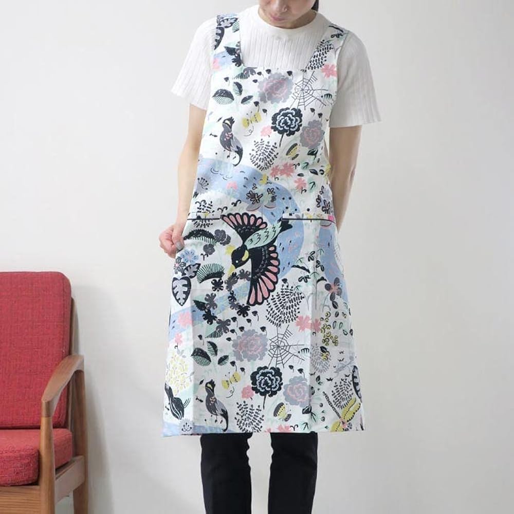 [isso ecco] Isso Ecco Apron Back Cross Birds Eye Free Size Made in Japan Cover