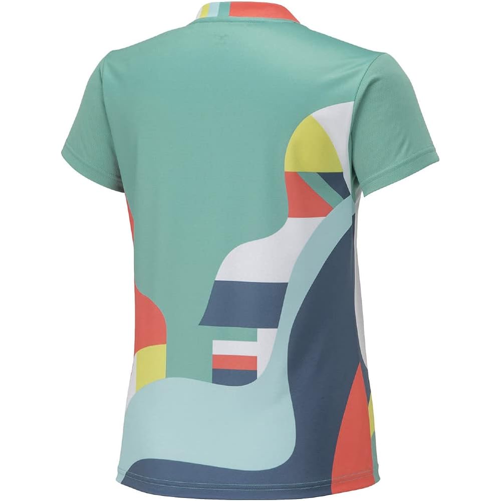Mizuno 62JAA242 Women's Tennis Wear Game Shirt, Short Sleeve, Sweat Absorbent, Quick Drying